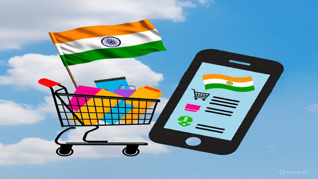 India and E-Commerce Symbols "India charging tax on digital transactions"