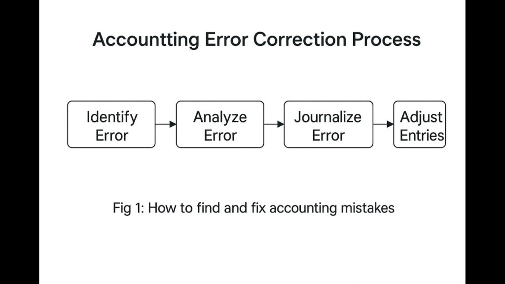 Accounting Error Correction Steps "Step-by-step flowchart for rectifying accounting errors"