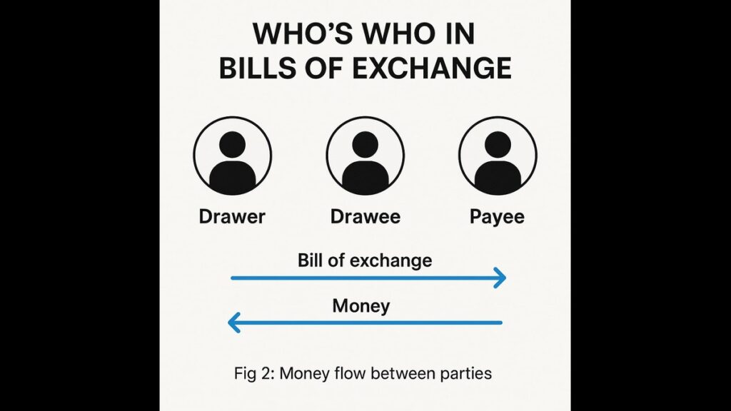  "Diagram showing drawer, drawee, payee relationships"