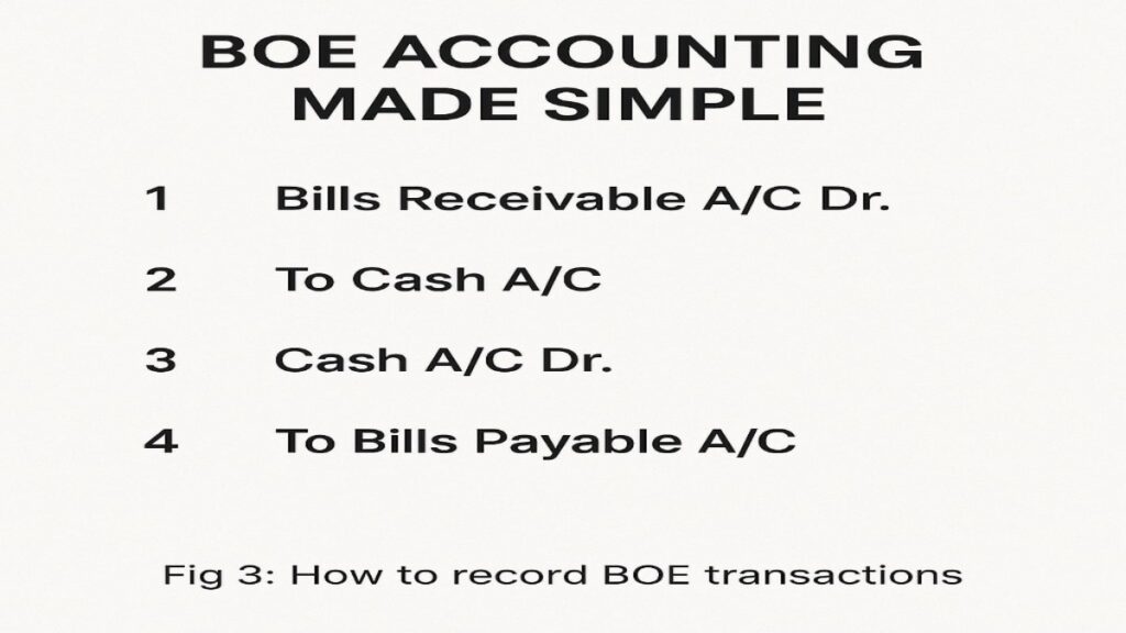 "Step-by-step journal entries for bill of exchange"