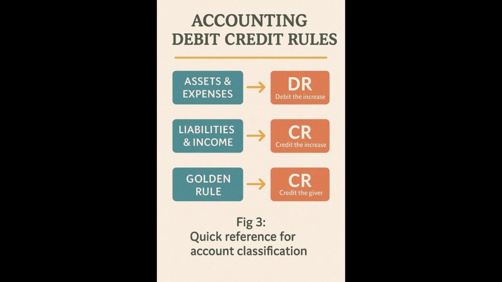 Visual guide to debit and credit golden rules