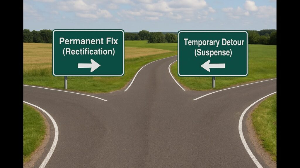 "Rectification vs. Suspense Account – Choose the Right Path in Accounting" "Rectification vs. Suspense Account difference"