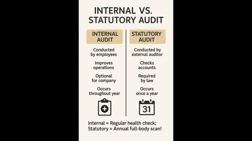 "Internal vs. Statutory Audit" Internal audit vs statutory audit differences