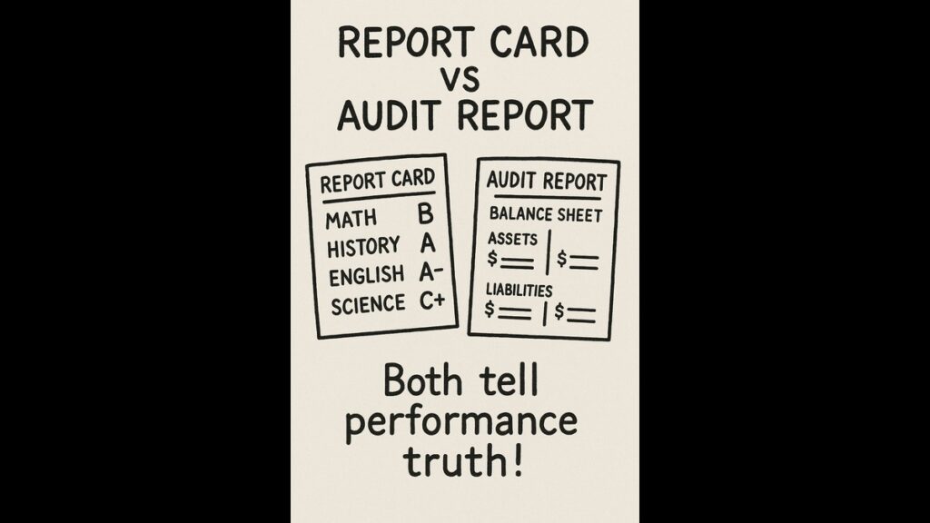 Report Card vs Audit Report" Audit report comparison